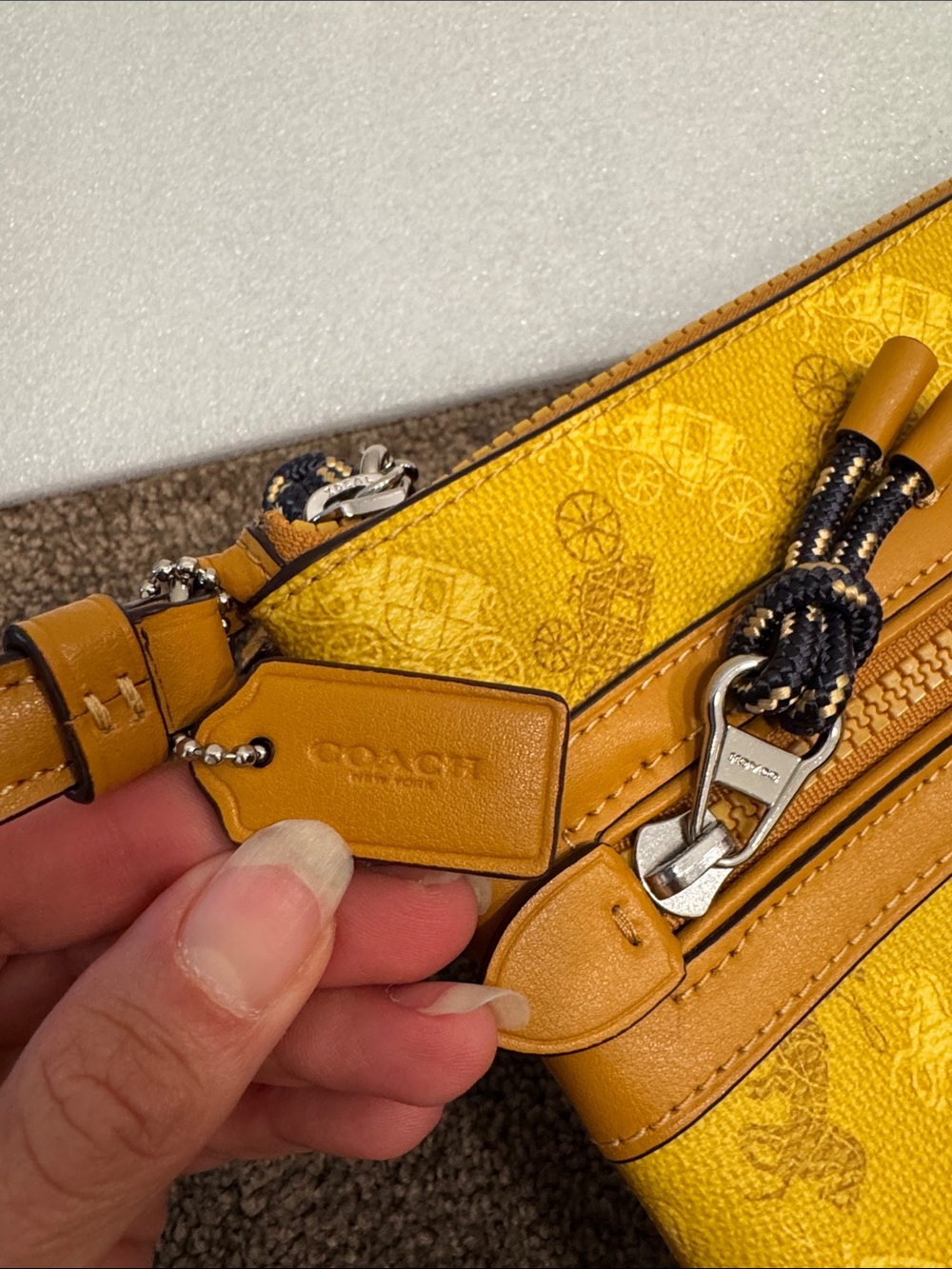 Coach gallery horse and carriage print pouch large wristlet with hangtag - Picture 6 of 11